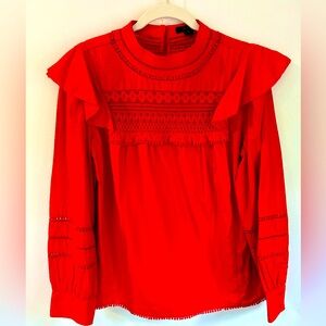 J Crew Bohemian Blouse Red NEVER WORN